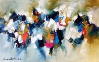 Mashkoor Raza, 30 x 48 Inch, Oil on Canvas, Abstract Painting, AC-MR-563